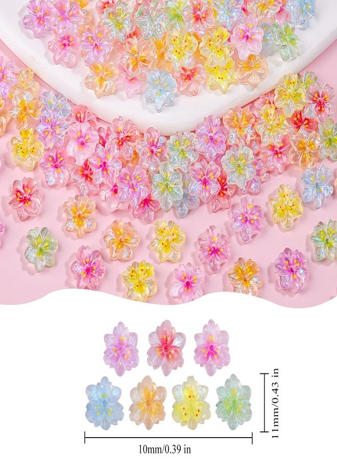 editTime 100pcs 3D Flower Nail Charms, Ice Translucent Flowers for Nails Resin Mixed Colors Flower Nail Gems Diamonds Jewelry Floral Nail Art Charms for Women Manicure Accessories Crafts - Image 5
